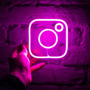 Instagram Logo Neon Sign - Neon Light Sign Blue Neon Sign