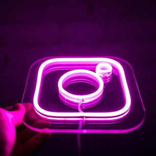Instagram Logo Neon Sign - Neon Light Sign Blue Neon Sign