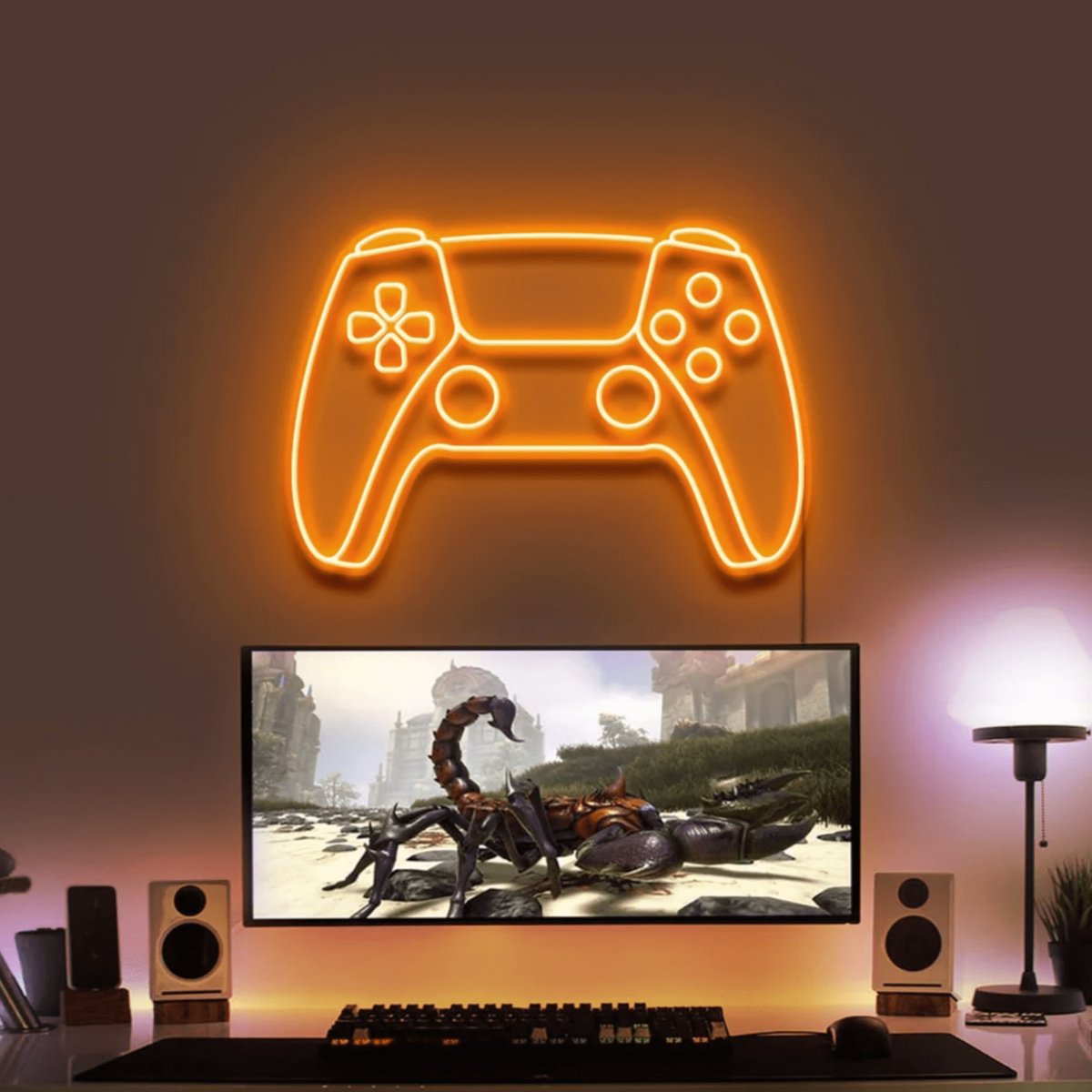 PS5 Controller Neon Sign - Neon Gaming Signs Orange Neon Sign