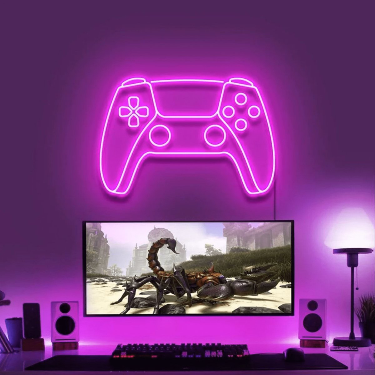 PS5 Controller Neon Sign - Neon Gaming Signs Pink Neon Sign