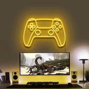 PS5 Controller Neon Sign - Neon Gaming Signs Yellow Neon Sign