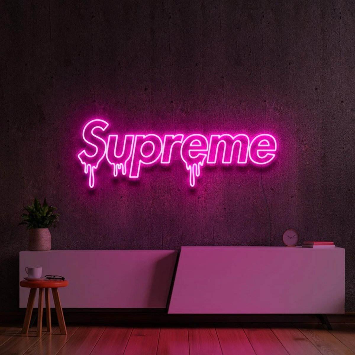 Supreme Neon Sign - Cool Neon Signs For Bedroom Pink Neon Sign