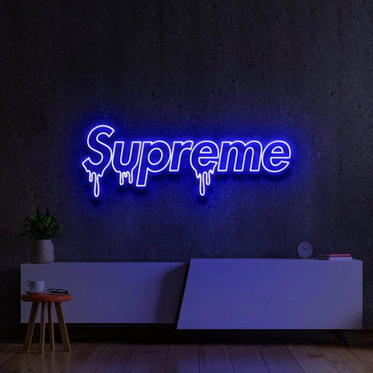 Supreme Neon Sign - Cool Neon Signs For Bedroom Blue Neon Sign