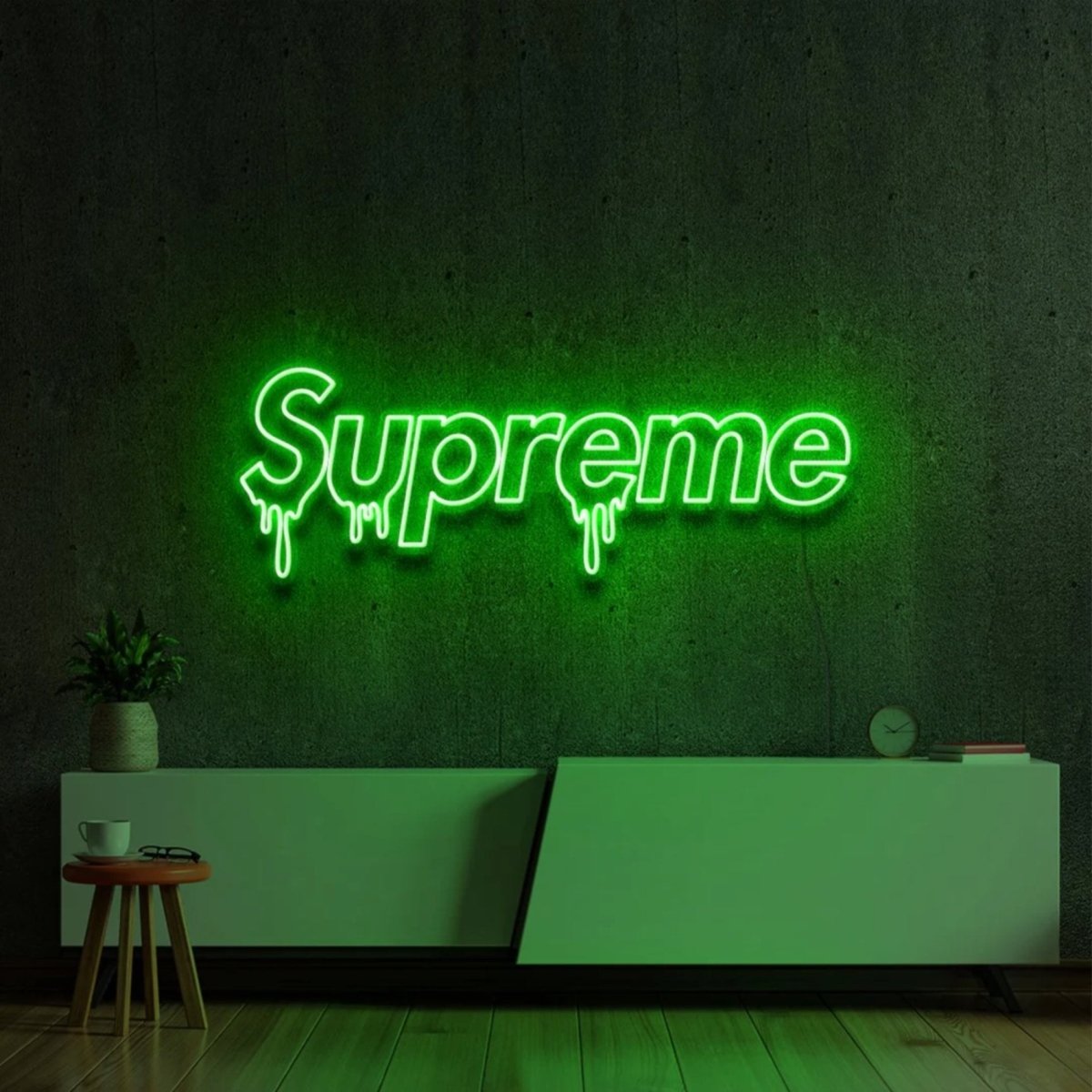 Supreme Neon Sign - Cool Neon Signs For Bedroom Green Neon Sign