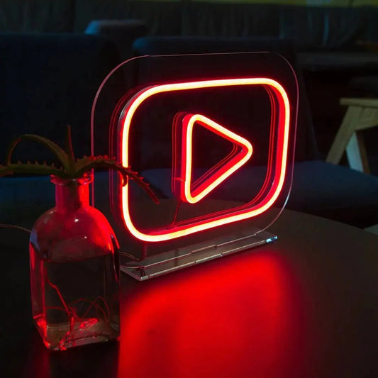 Youtube Logo Neon Light - Neon Logo Sign Neon Sign