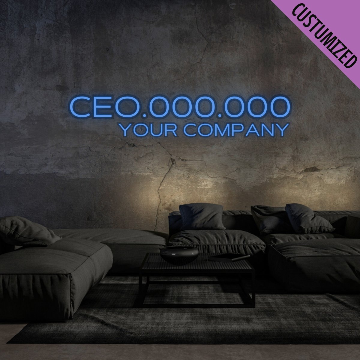 CEO Neon Sign - Custom Neon Sign for Business Blue Neon Sign