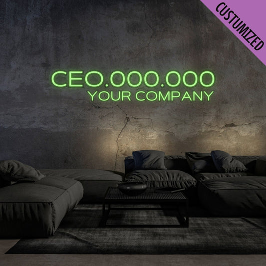 CEO Neon Sign - Custom Neon Sign for Business Green Neon Sign
