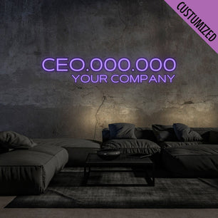 CEO Neon Sign - Custom Neon Sign for Business Purple Neon Sign