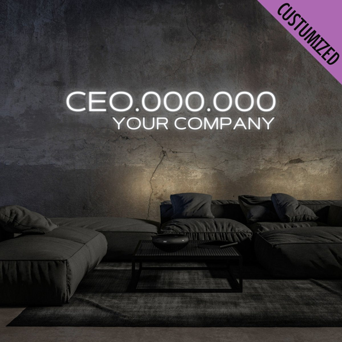 CEO Neon Sign - Custom Neon Sign for Business White Neon Sign