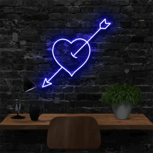 Cupid's Arrow Neon Light for Bedroom Blue Neon Sign