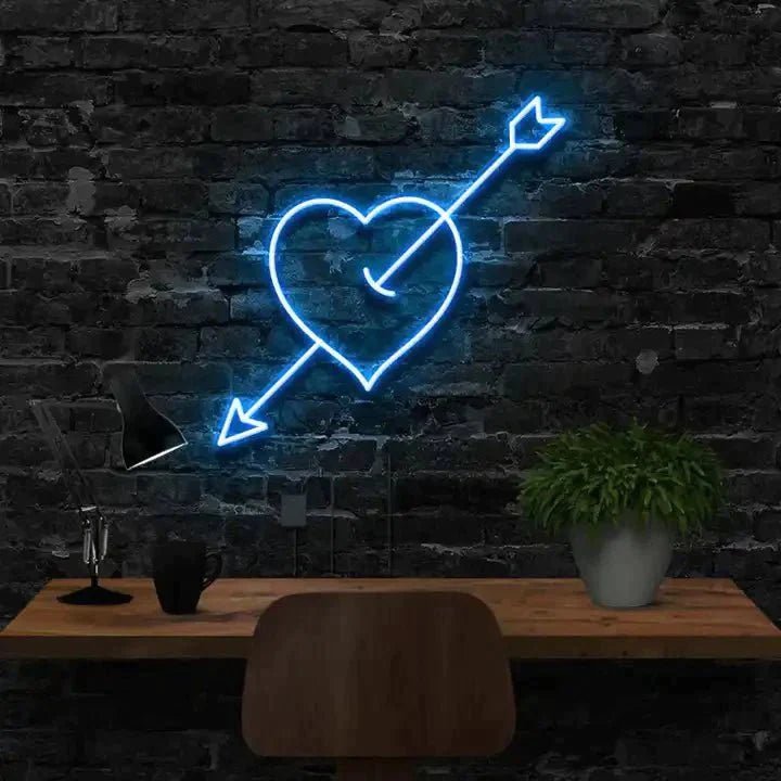 Cupid's Arrow Neon Light for Bedroom Ice Blue Neon Sign