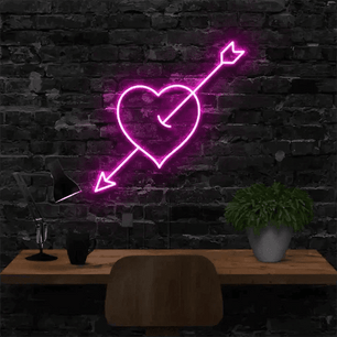 Cupid's Arrow Neon Light for Bedroom Pink Neon Sign