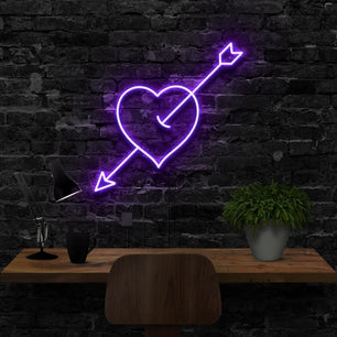 Cupid's Arrow Neon Light for Bedroom Purple Neon Sign
